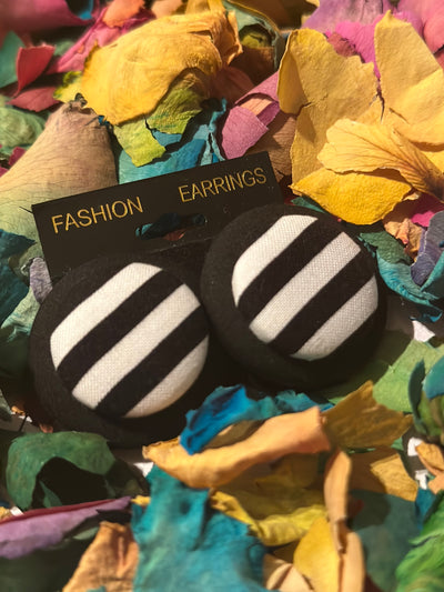 Striped Black Earrings